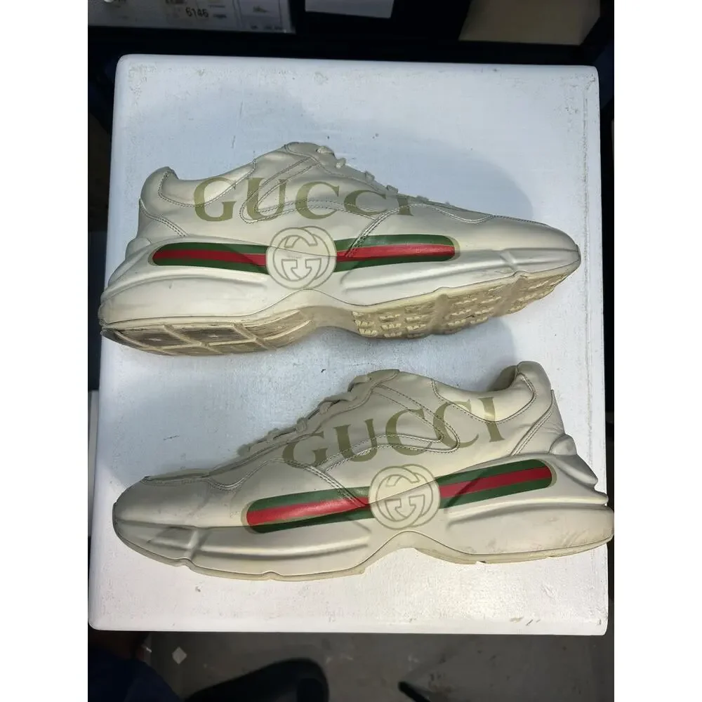 GUCCI Rhyton Vintage Logo Leather Sneaker Size 11.5G / 12 US Mens